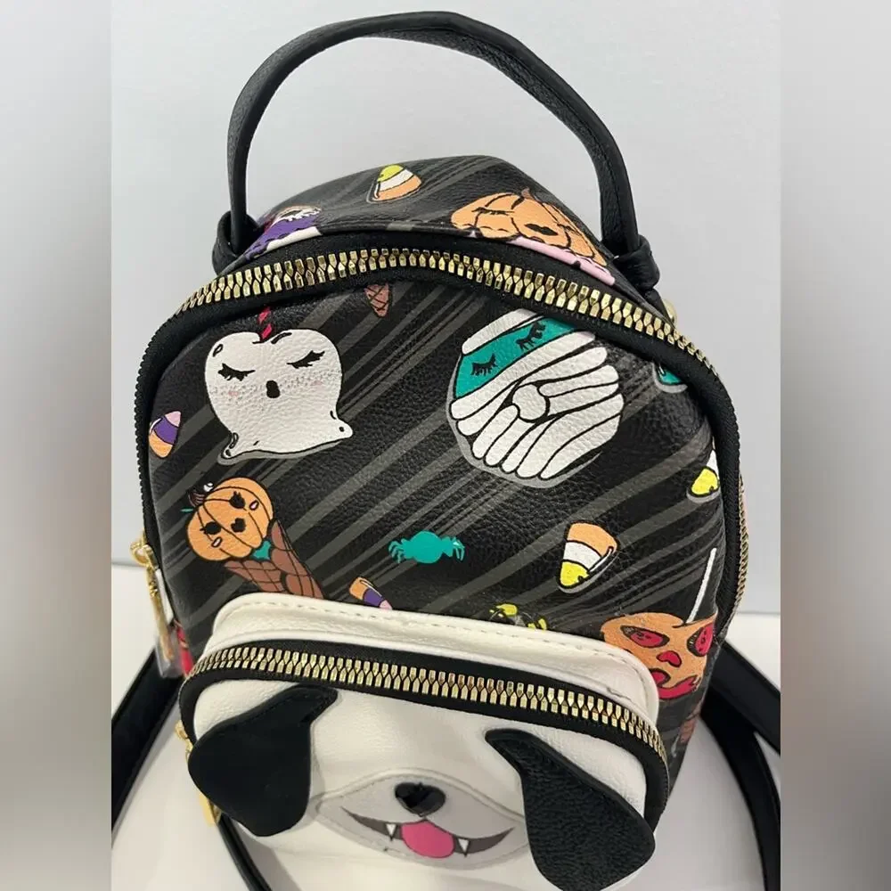 Betsey‎ Johnson Kitsch Halloween Dog Pug Bag Mini Backpack